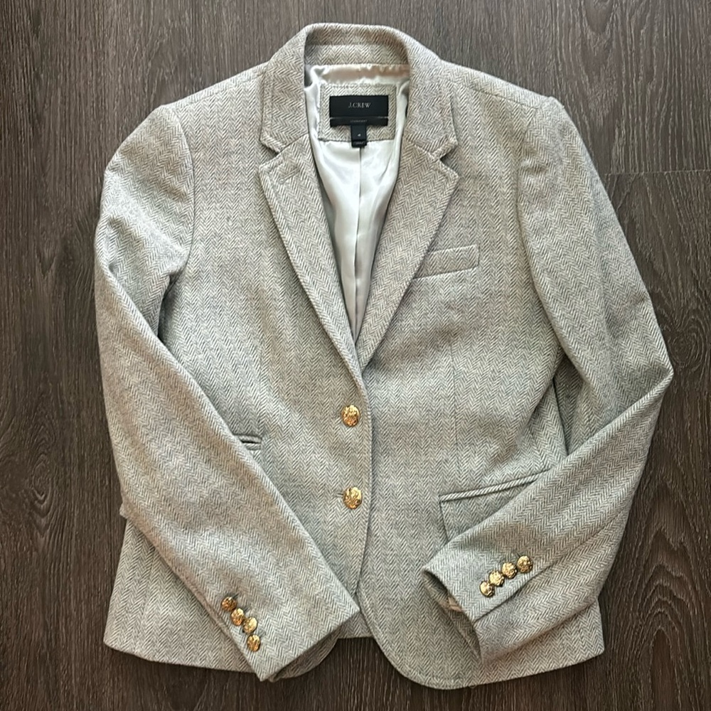 J.crew Schoolboy Blazer Grey houndstooth